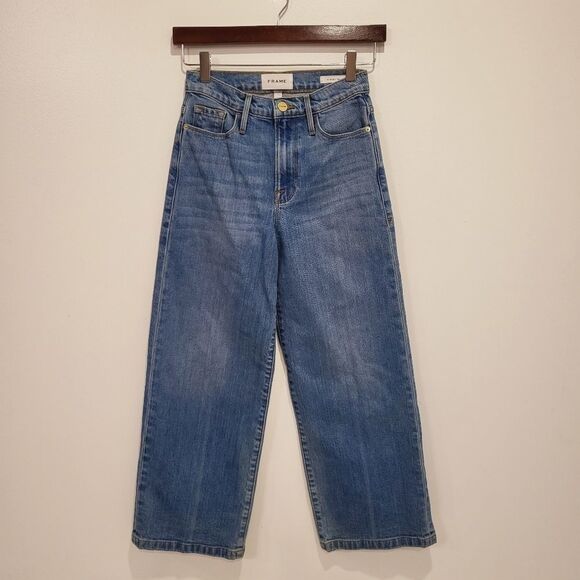 NEW! Frame Ali Wide Crop High Rise Jeans Size 25 - Picture 2 of 7